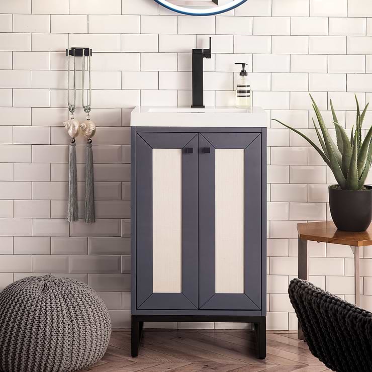 Buy James Martin Vanities Chianti Mineral Gray 20 inch Vanity Black