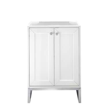 Chianti Glossy White 24" Single Vanity with Brushed Nickel Hardware without Top by JMV