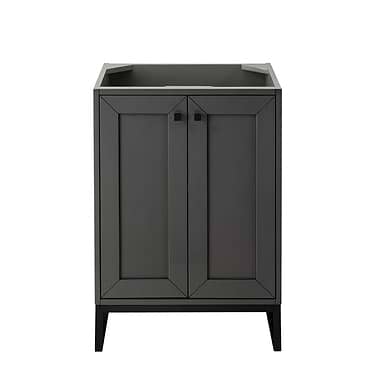 Chianti Mineral Gray 24" Single Vanity with Black Hardware without Top by JMV