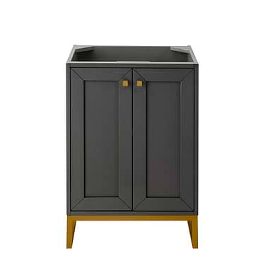 Chianti Mineral Gray 24" Single Vanity with Gold Hardware without Top by JMV