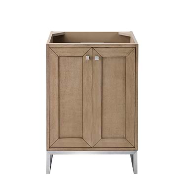 Chianti Whitewashed Walnut 24" Single Vanity with Brushed Nickel Hardware without Top by JMV