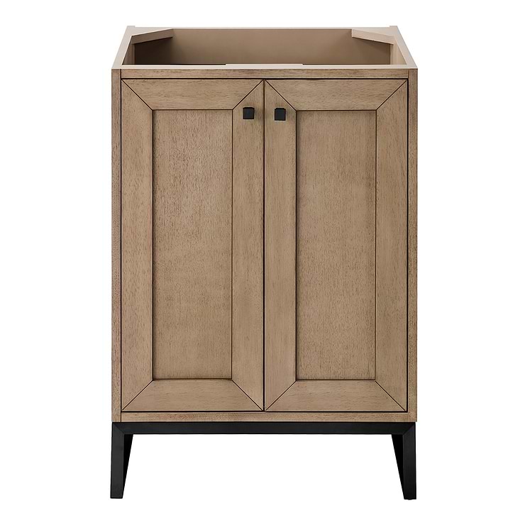 James Martin Vanities Chianti 24" Whitewashed Walnut Vanity with Black