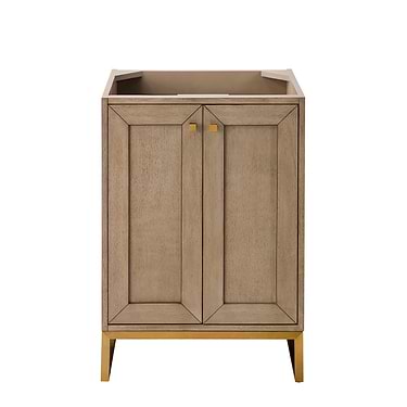 Chianti Whitewashed Walnut 24" Single Vanity with Gold Hardware without Top by JMV