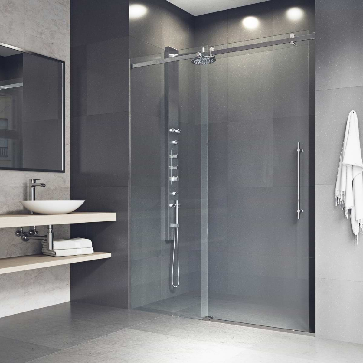 Buy Acqua 60x79 Reversible Sliding Shower Alcove Door with Clear Glass ...