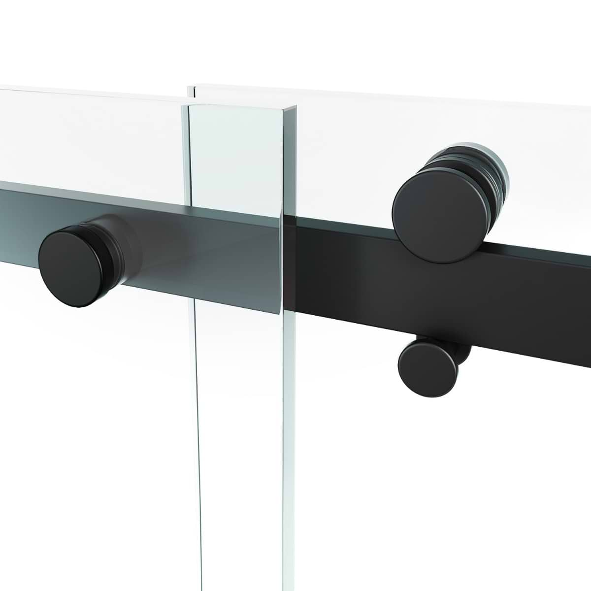 Acqua 60x58 Reversible Sliding Bathtub Door with Clear Glass in Matte Black