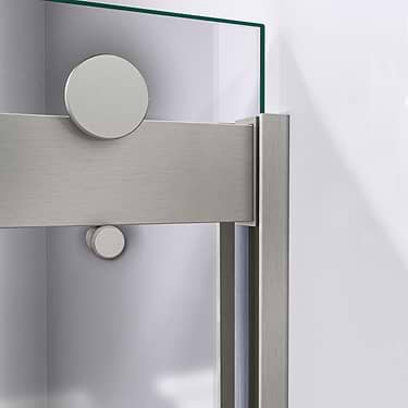 Sapphire 48x76 Reversible Sliding Shower Door with Clear Glass in Brushed Nickel by DreamLine