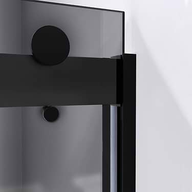 Sapphire 48x76 Reversible Sliding Shower Door with Gray Glass in Satin Black by DreamLine