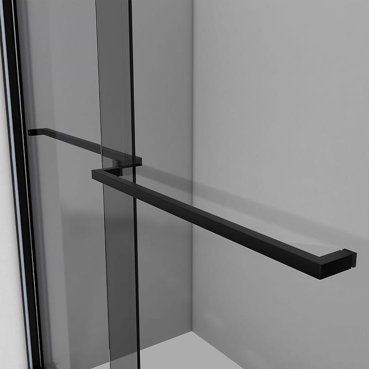 DreamLine Sapphire 48x76 Reversible Sliding Shower Alcove Door with Gray Glass in Satin Black