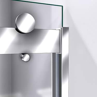 Sapphire 48x76 Reversible Sliding Shower Door with Clear Glass in Chrome by DreamLine