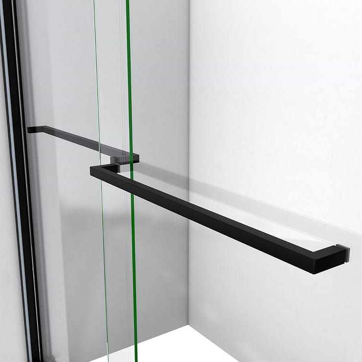 DreamLine Sapphire 48x76 Reversible Sliding Shower Alcove Door with Clear Glass in Satin Black