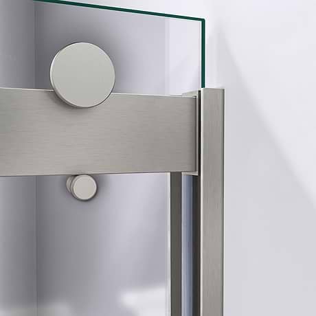 DreamLine Sapphire 60x76 Reversible Sliding Shower Alcove Door with Clear Glass in Brushed Nickel