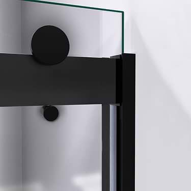 Sapphire 60x76 Reversible Sliding Shower Door with Clear Glass in Satin Black by DreamLine