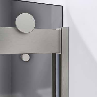 Sapphire 60x76 Reversible Sliding Shower Door with Gray Glass in Brushed Nickel by DreamLine