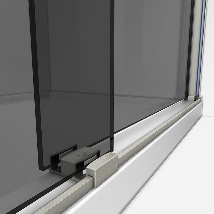 DreamLine Sapphire 60x76 Reversible Sliding Shower Alcove Door with Gray Glass in Brushed Nickel