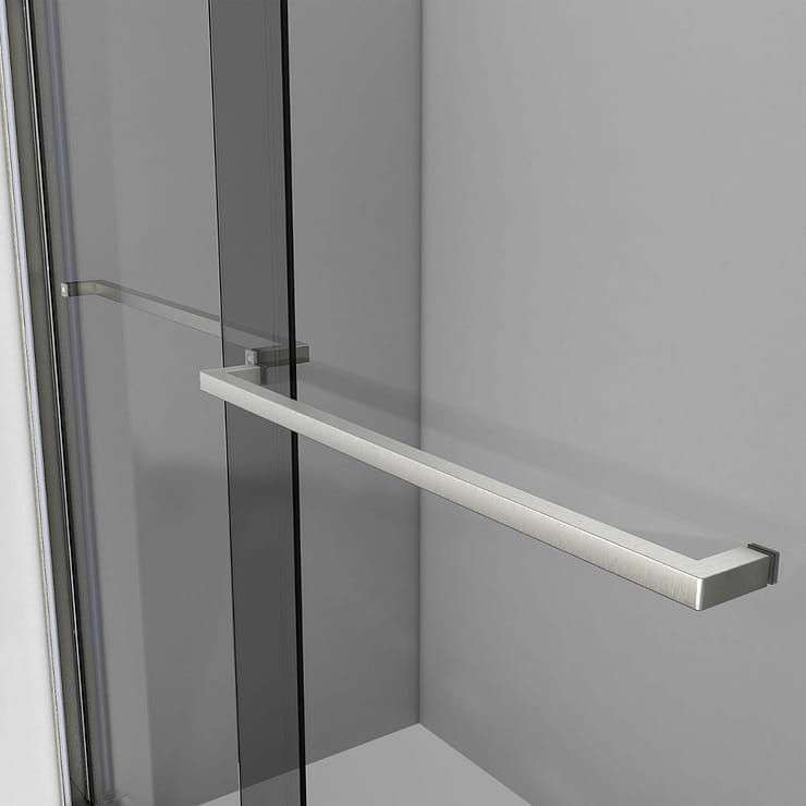 DreamLine Sapphire 60x60 Reversible Sliding Bathtub Door with Gray Glass in Brushed Nickel
