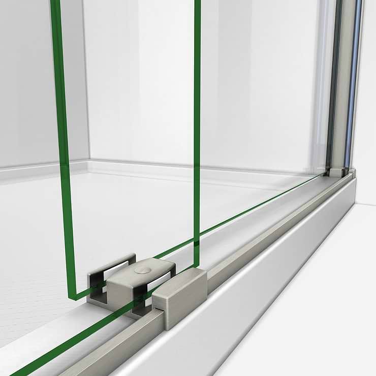 DreamLine Sapphire 60x60 Reversible Sliding Bathtub Door with Clear Glass in Brushed Nickel