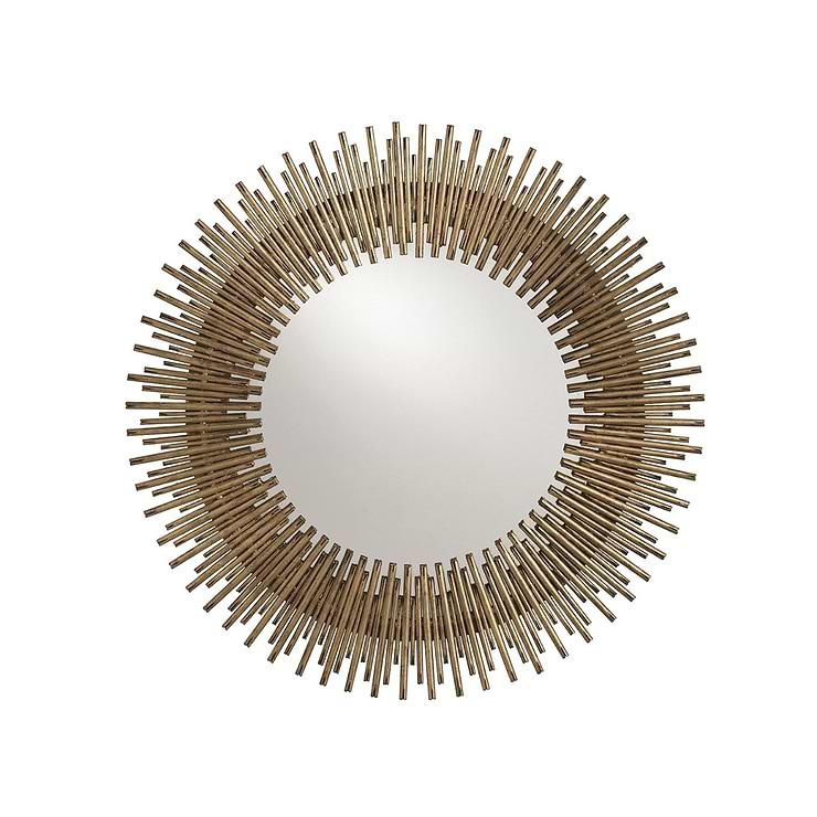 Arteriors Prescott 30.5" Antiqued Gold Leaf Round Mirror