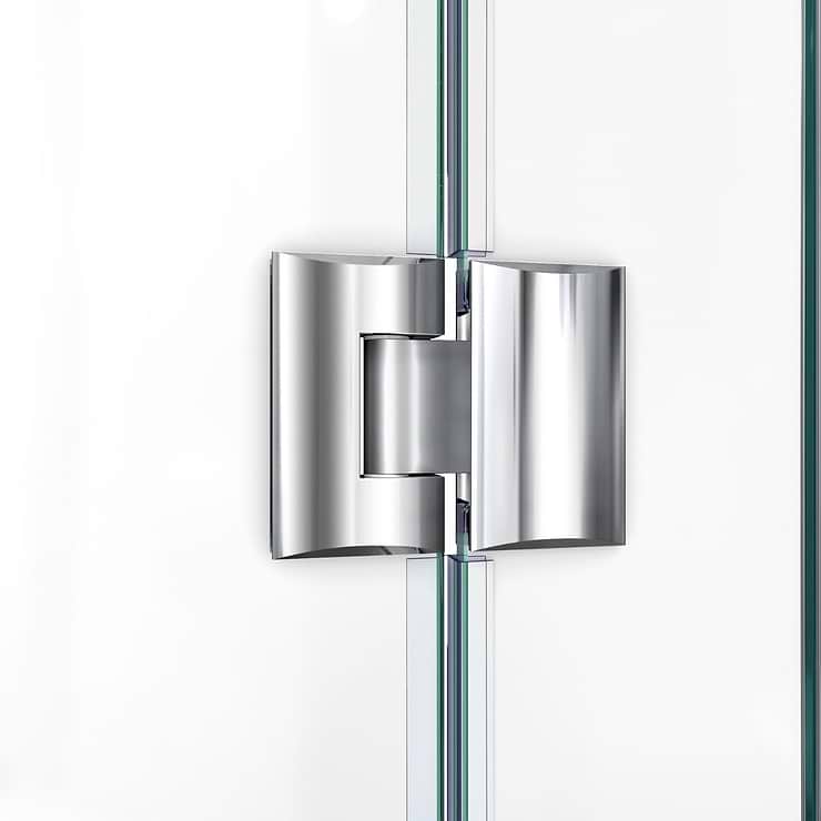 DreamLine Unidoor-X 34x72 Reversible Hinged Shower Alcove Door with Clear Glass in Brushed Nickel
