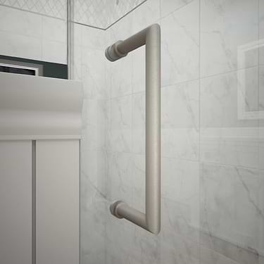 Unidoor-X 34x72 Reversible Hinged Shower Alcove Door with Clear Glass in Brushed Nickel by DreamLine