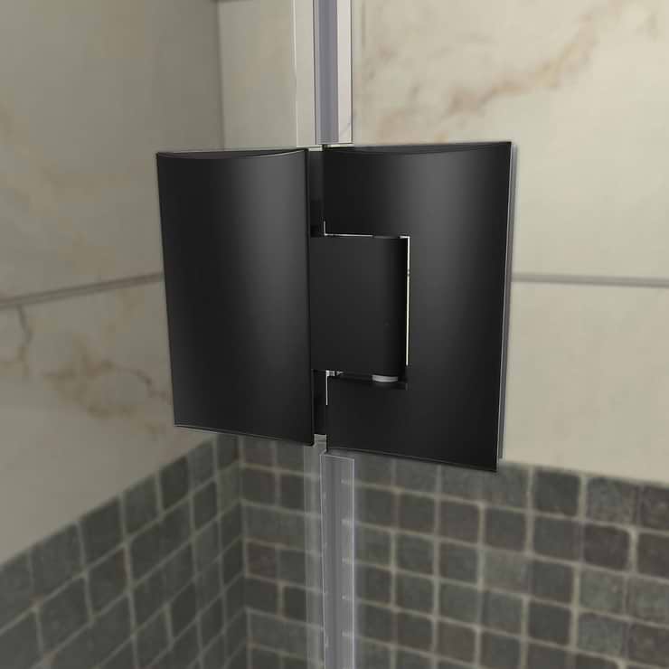DreamLine Unidoor-X 57x72 Reversible Hinged Shower Alcove Door with Clear Glass in Satin Black
