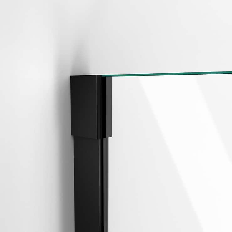 DreamLine Unidoor-X 59x72 Reversible Hinged Shower Alcove Door with Clear Glass in Satin Black
