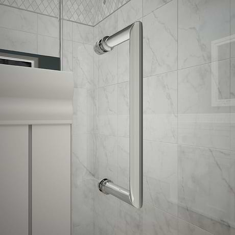 DreamLine Unidoor-X 60x34x72 Reversible Hinged Enclosure Shower Door with Clear Glass in Chrome