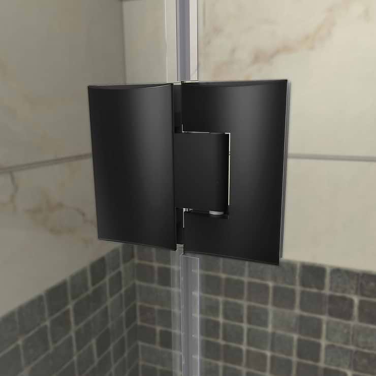 DreamLine Unidoor-X 35x34x72 Reversible Hinged Enclosure Shower Door with Clear Glass in Satin Black