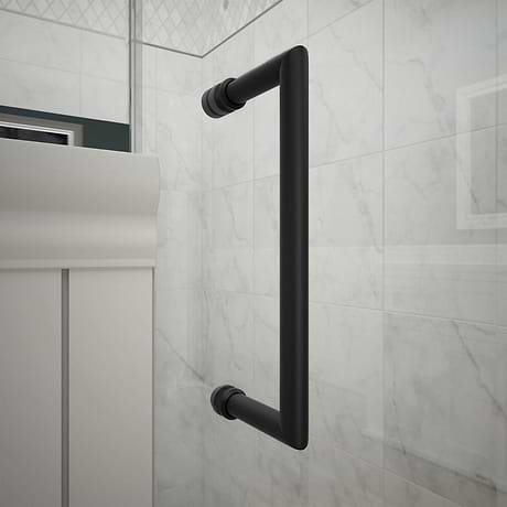 DreamLine Unidoor-X 35x34x72 Reversible Hinged Enclosure Shower Door with Clear Glass in Satin Black