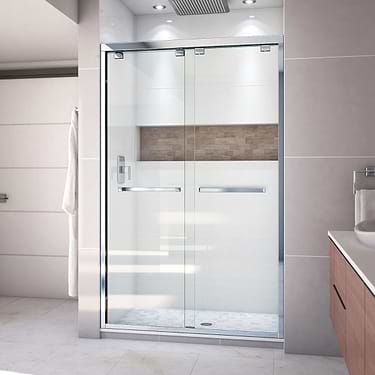 DreamLine Encore 48"x76" Reversible Sliding Shower Alcove Door with Clear Glass in Chrome