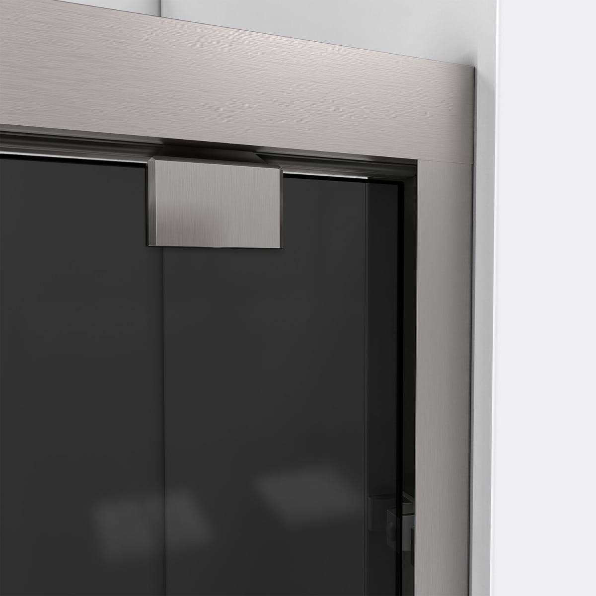 DreamLine Encore 48"x76" Reversible Sliding Shower Alcove Door with Smoke Gray Glass in Brushed Nickel