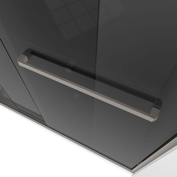 DreamLine Encore 60"x58" Reversible Sliding Bathtub Door with Smoke Gray Glass in Brushed Nickel