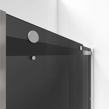 Essence 48"x76" Reversible Sliding Shower Alcove Door with Smoke Gray Glass in Brushed Nickel by DreamLine