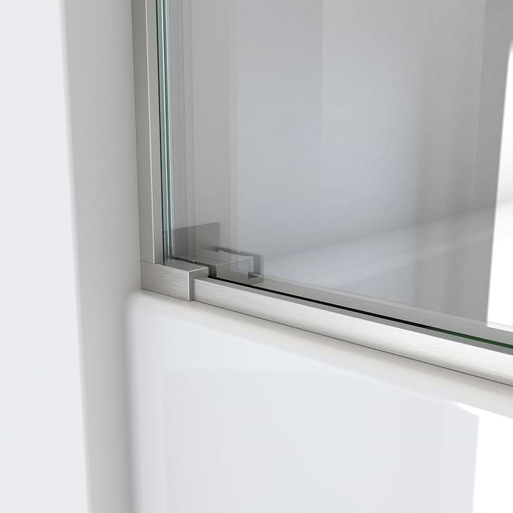 DreamLine Essence 60"x60" Reversible Sliding Bathtub Door with Clear Glass in Brushed Nickel