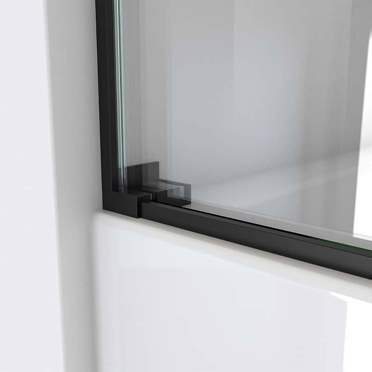 DreamLine Essence 60"x60" Reversible Sliding Bathtub Door with Clear Glass in Satin Black