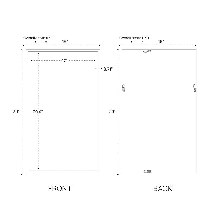 Everyday Twilight Stainless Steel 18x30" Rectangle Mirror