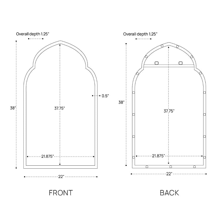 Rialto Kasbah Bronze 22x38" Framed Arched Mirror