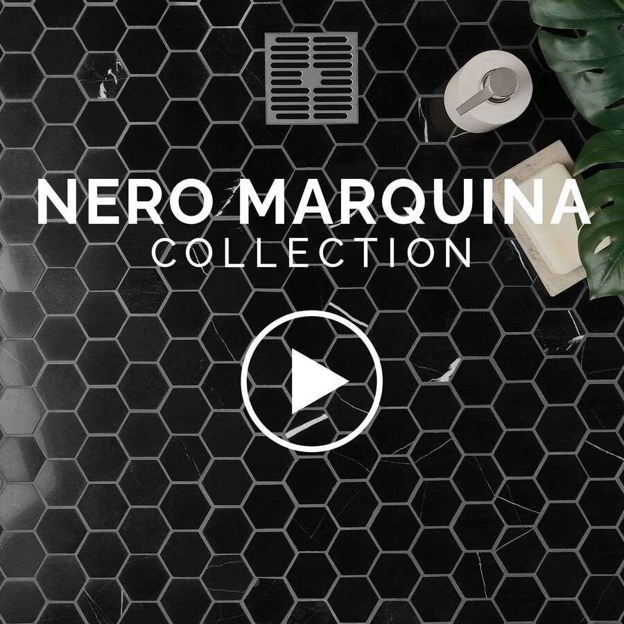 Sample-Nero Marquina Polished Marble Tile