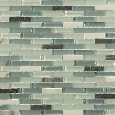 60 Sheet Scrap Lot  Nexus Cayman Blue Mini Brick Marble Mosaic Tile