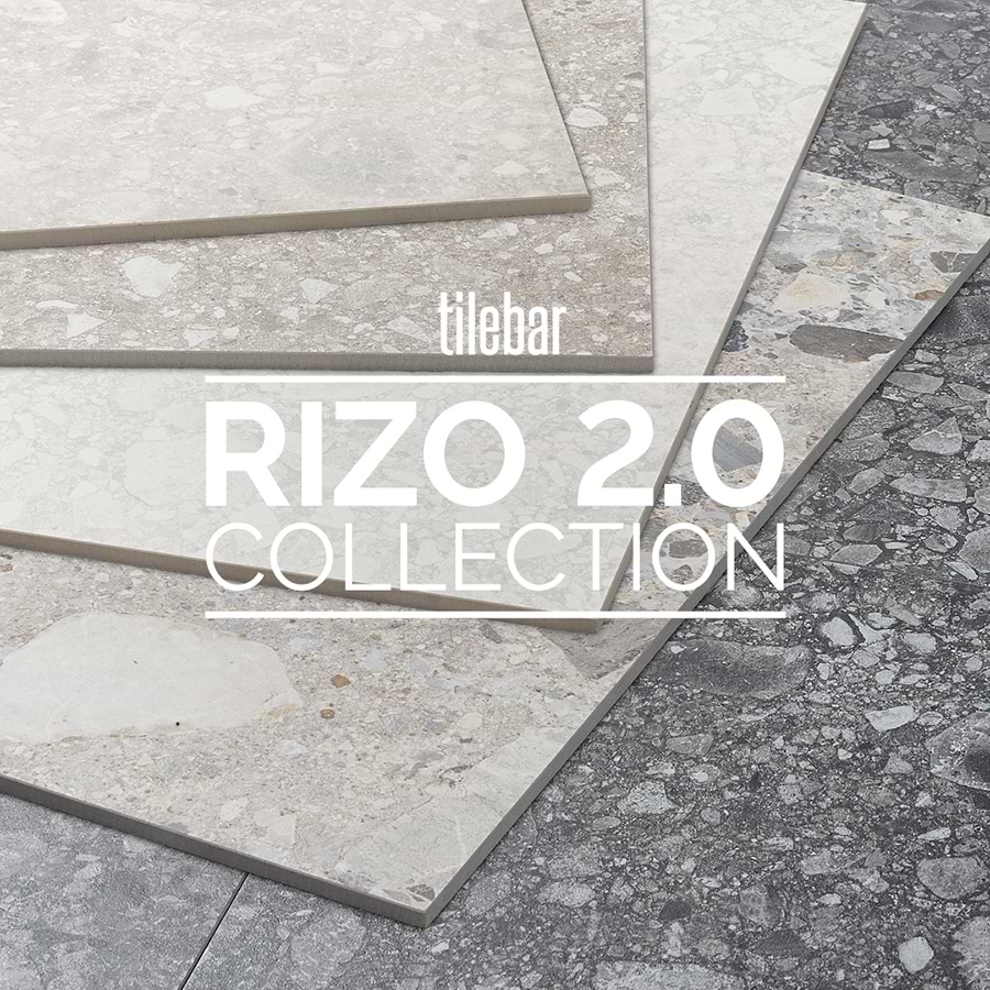 Rizo Antracite Dark Gray 24x24 Terrazzo Look Semi-Polished Porcelain Tile
