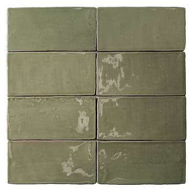 Lancaster Celery Green 3X6 Polished Ceramic Subway Tile