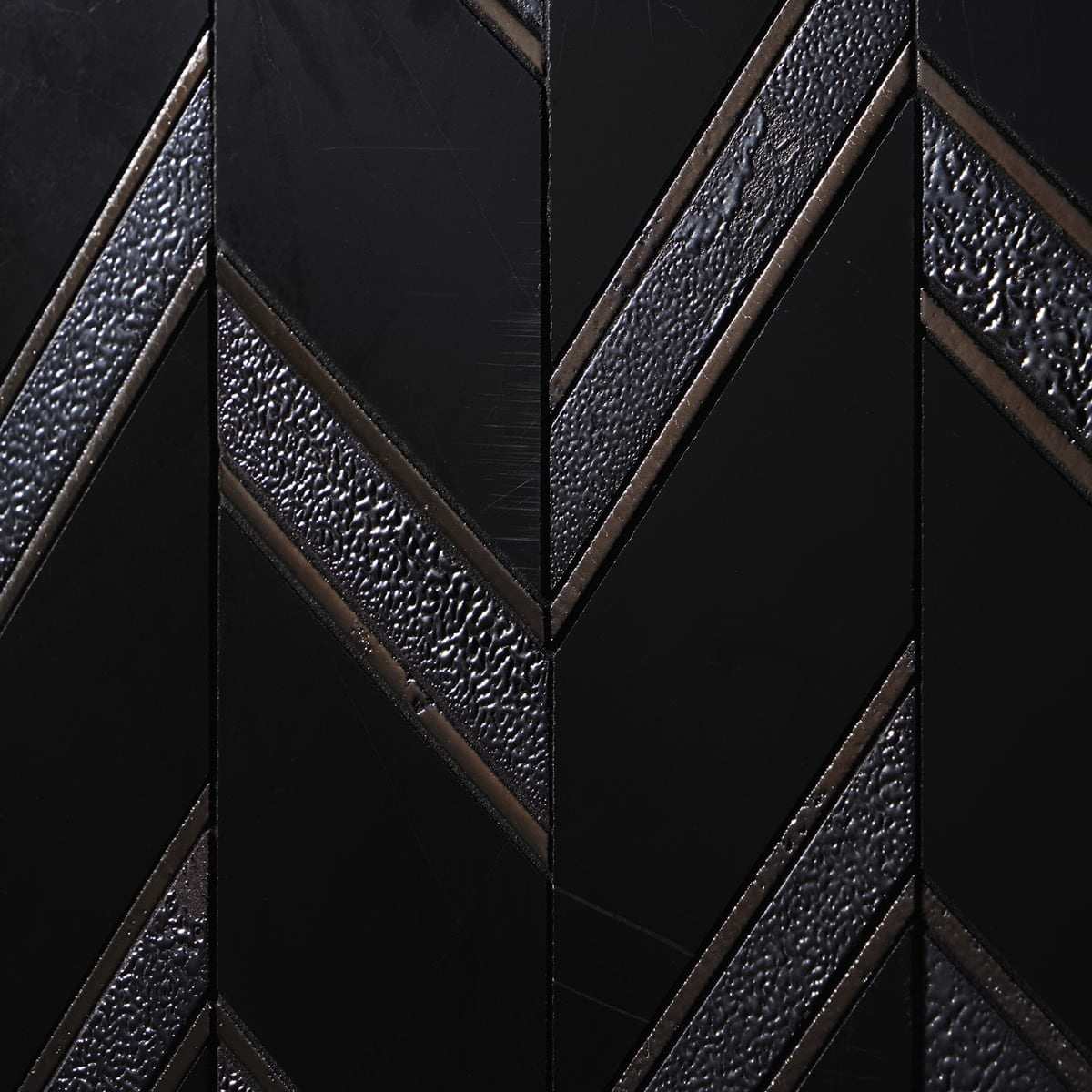 Shop Magma Chevron Barcelona Nero Marquina Black and Iron Lava Stone ...