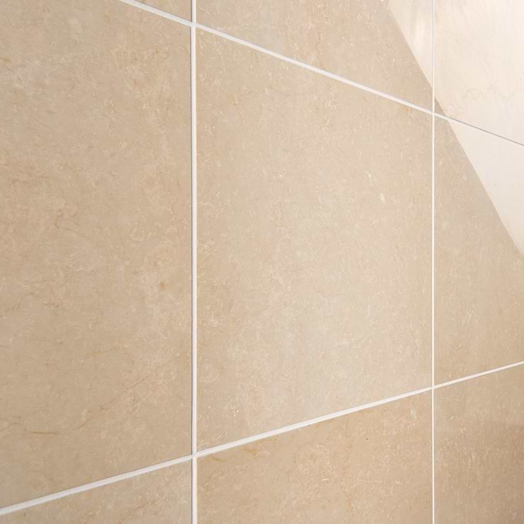 Botticino Extra Light Beige 18x18 Polished Marble Tile