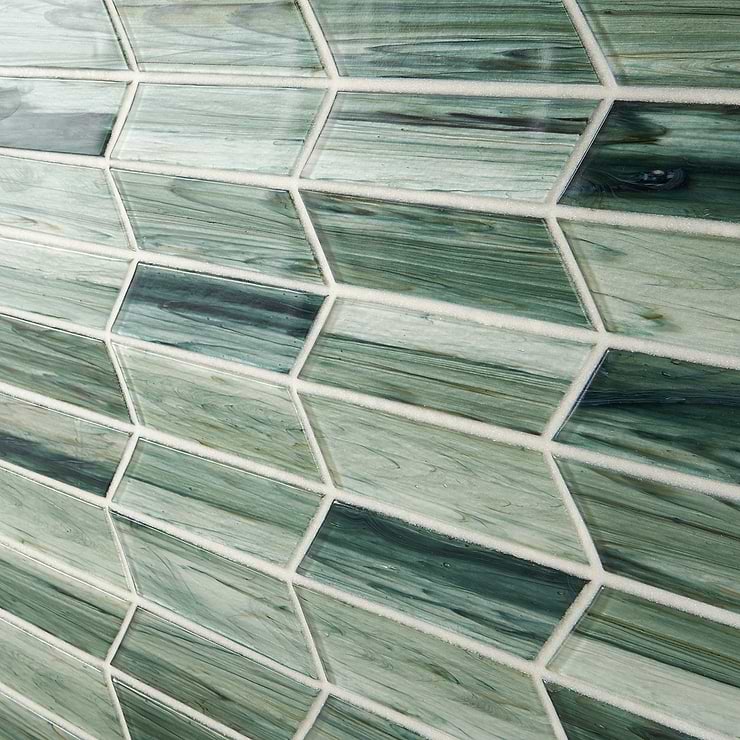 Maya Chevron Sage Mosaic Tile 