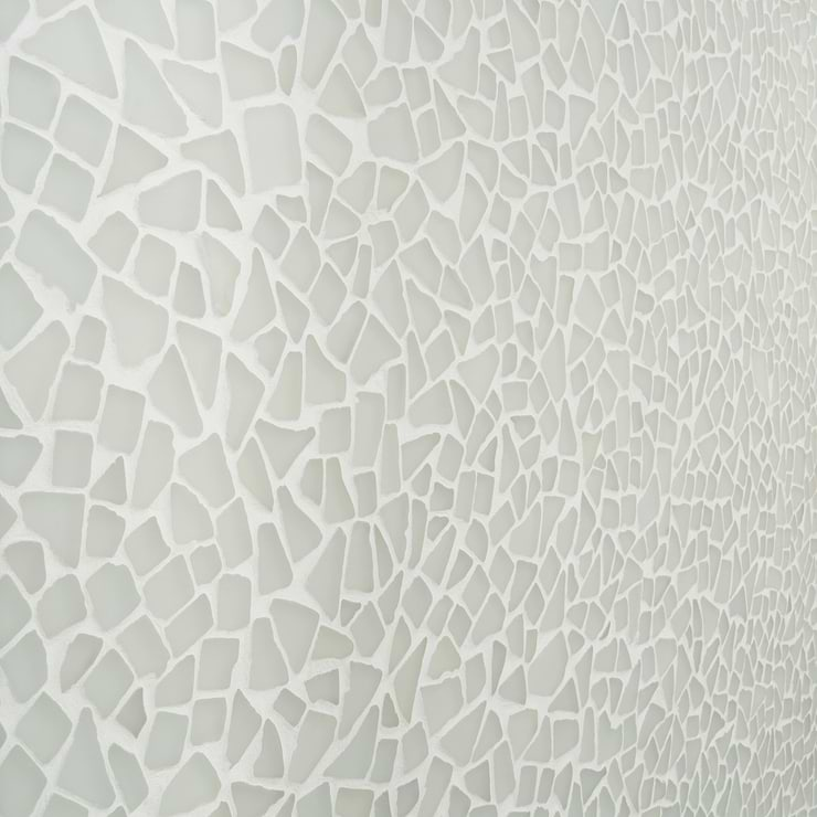 Fiji Arctic White Frosted Matte Glass Mosaic Tile