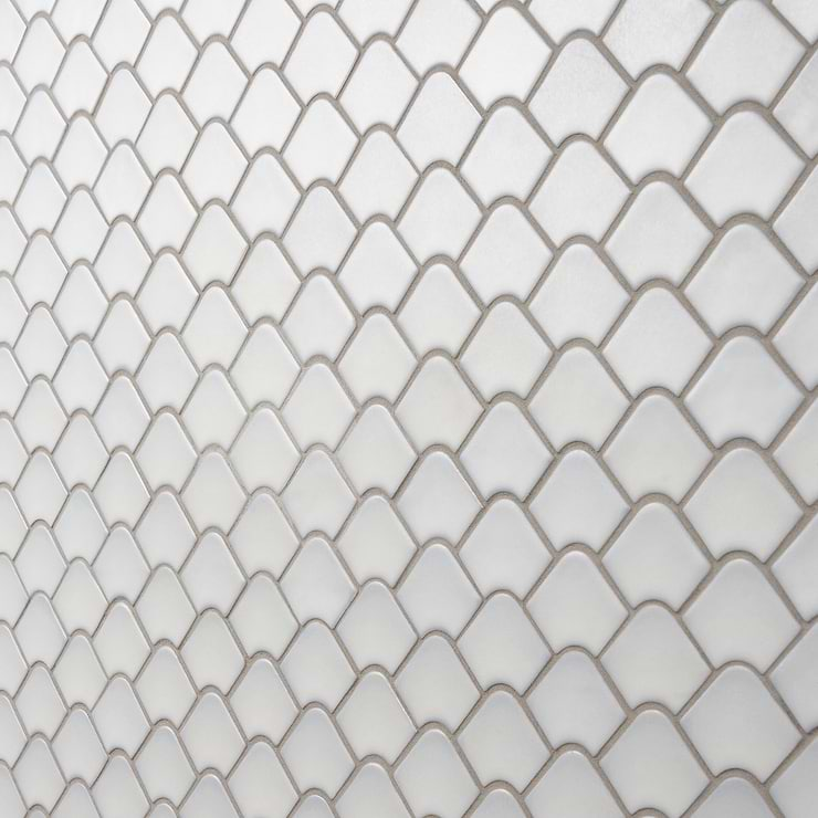 Suki Gray 2x3 Fishscale Matte Glass Mosaic Tile