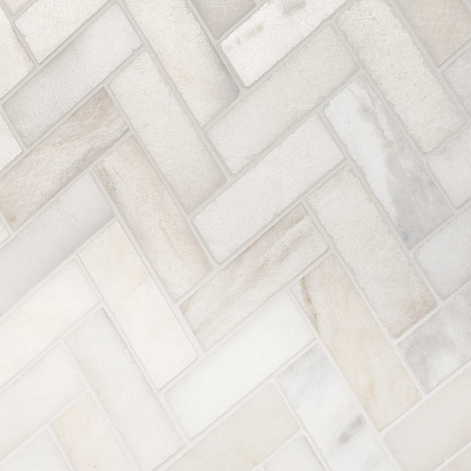 Shop White Jade 1x3 inch Herringbone Polished Marble Mosaic | TileBar.com