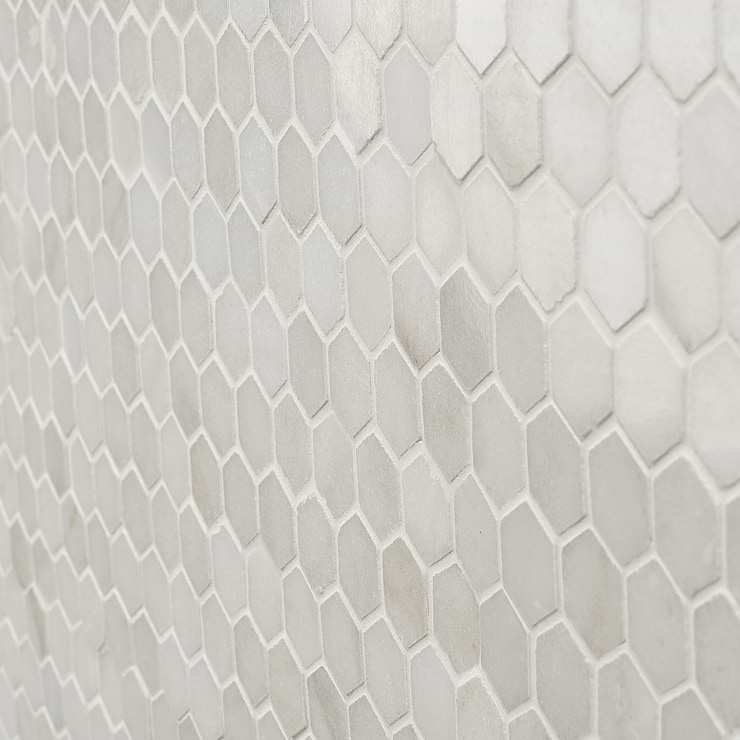White Jade 1" Hexagon Polished Marble Tile