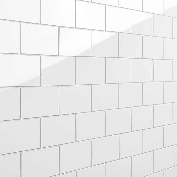 Pure White LPS 2x4 Brick Solid Core Peel & Stick Self Adhesive Polished Tile