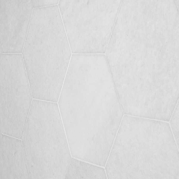 Snow White 10" Honed Marble Hexagon Tile
