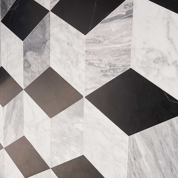 Havasar Grigio Honed Gray Marble Mosaic Tile